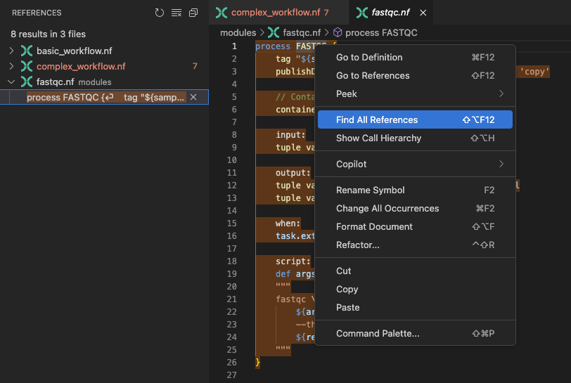 Trouver les références