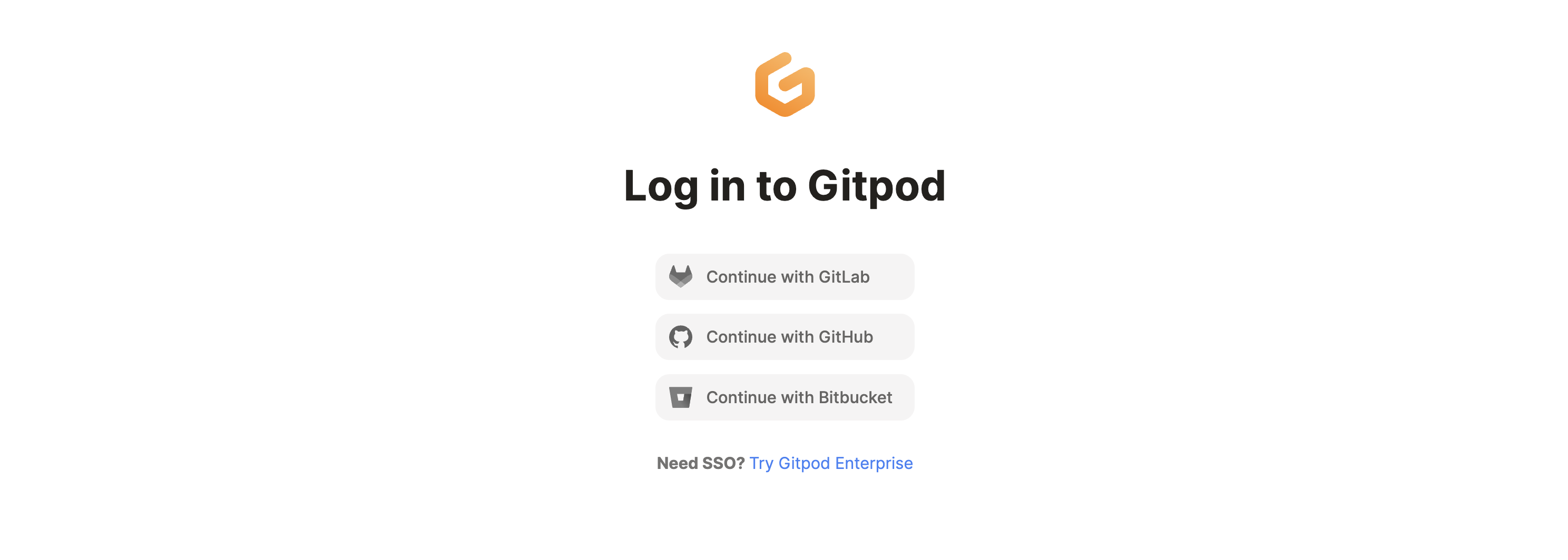 Gitpod log in