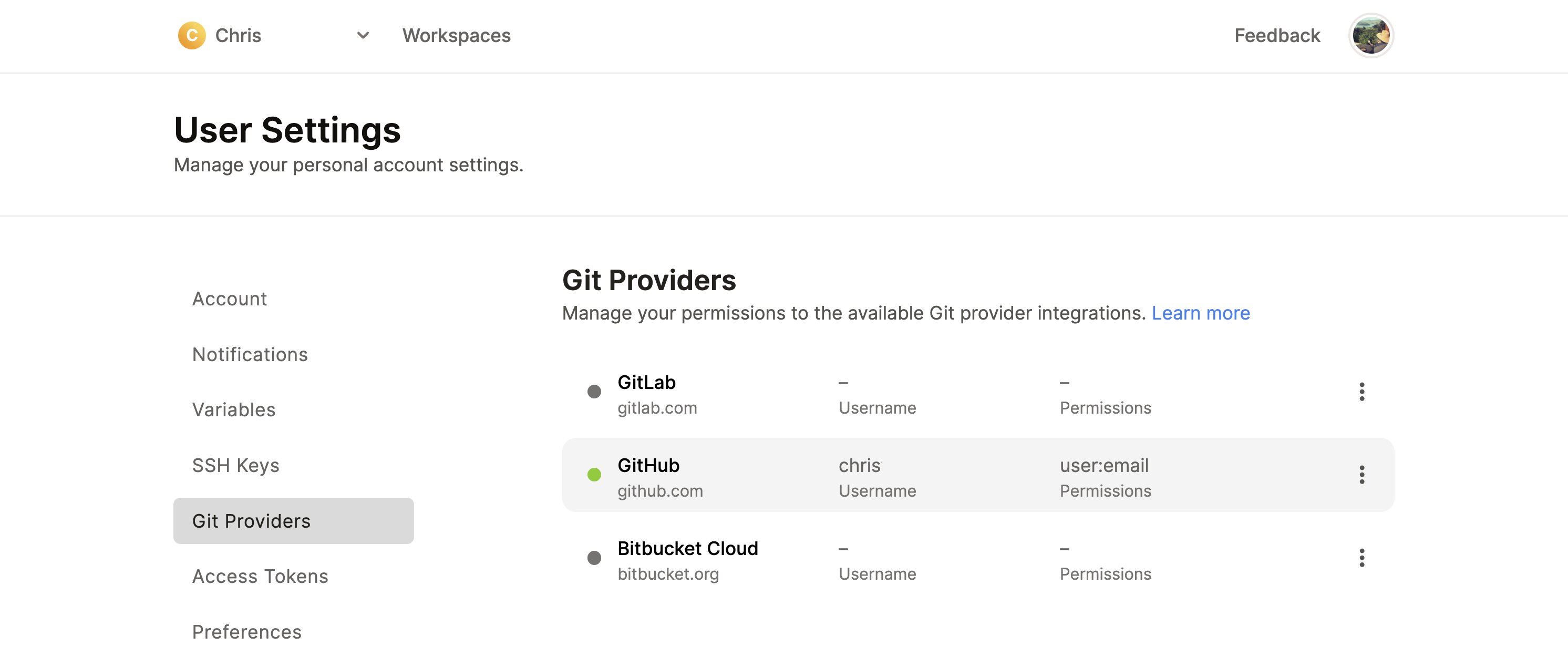 Git providers